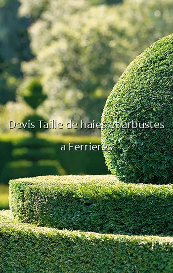 Devis Taille de haies et arbustes a Ferrieres